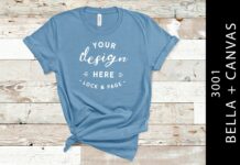 Steel Blue Bella Canvas 3001 Tee Mockup Poster 1