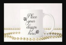 Sublimation Coffee Mug Gold Mockup Poster 1