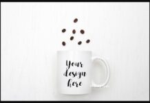 Sublimation Coffee Mug Mockup Flatlay Poster 1
