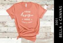 Sunset Bella Canvas 3001 T Shirt Mockup Poster 1