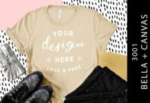 Tan Bella Canvas 3001 Abstract Mockup Poster 1