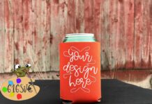 Tangerine Can Cooler Mockup Poster 1