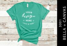 Teal Bella Canvas 3001 T Shirt Mockup Poster 1
