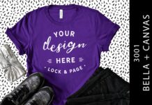 Team Purple Bella Canvas 3001 Tee Mockup Poster 1