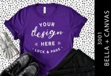 Team Purple Bella Canvas 3001 Tee Mockup Poster 1