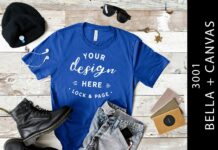 True Royal Mens Bella Canvas 3001 Mockup Poster 1