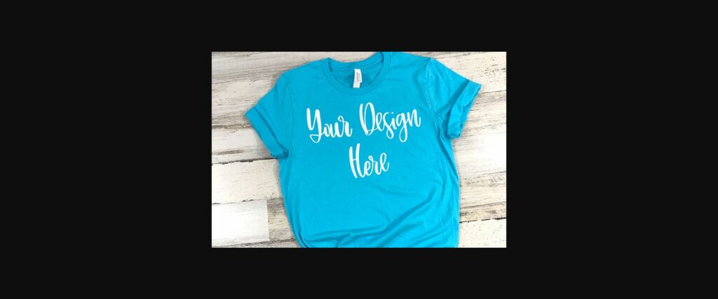 Turquoise Unisex T-shirt Mockup Photo Poster 1
