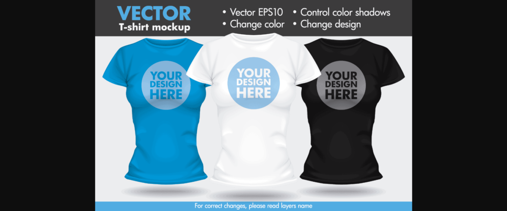 Vector T-shirt Template Mock-up Female Woman Poster 1