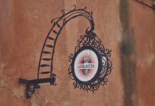 Venetian Wrought Iron Light Sign Poster 1
