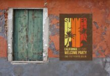 Venice Old Red Wall | Poster Mockup Poster 1