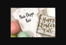 White Baby Bodysuit Easter Styled Mockup Photo Poster 1
