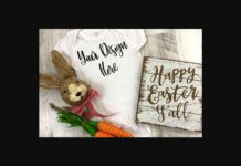 White Baby Bodysuit Easter Styled Mockup Photo Poster 1