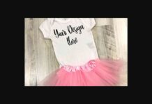 White Baby Bodysuit with Tutu Mockup Photo Poster 1