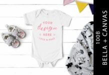 White Bella Canvas 100B Romper Mockup Poster 1