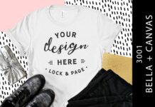 White Bella Canvas 3001 T Shirt Mockup Poster 1