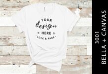 White Bella Canvas 3001 T Shirt Mockup Poster 1