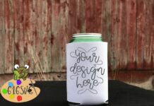 White Can Cooler Mockup Poster 1
