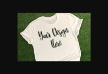 White Unisex T-Shirt Mockup Photo Poster 1
