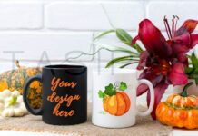 White and Black Mug Mockup Poster 1