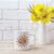 White Coffee Mug Mockup with Golden Ball Flower