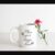 White Mug Pink Floral Mock Up