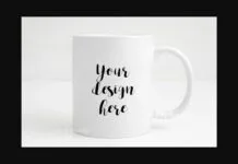 White Sublimation Coffee Mug Mockup Poster 1
