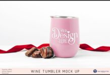 Wine Tumbler & Chocolates Mock Up Poster 1