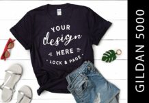 Womens Blackberry Gildan 5000 Flat Lay Poster 1