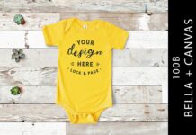 Yellow Bella Canvas 100B Baby Romper Poster 1