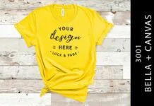 Yellow Bella Canvas 3001 Mockup T Shirt Yellow Bella Canvas 3001 Mockup T Shirt Poster 1