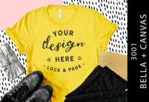 Yellow Bella Canvas 3001 T Shirt Mockup Poster 1