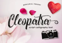 Cleopatra Font Stunning free calligraphy font with smooth and elegant letters inspired by modern calligraphy, perfect for various design projects.
