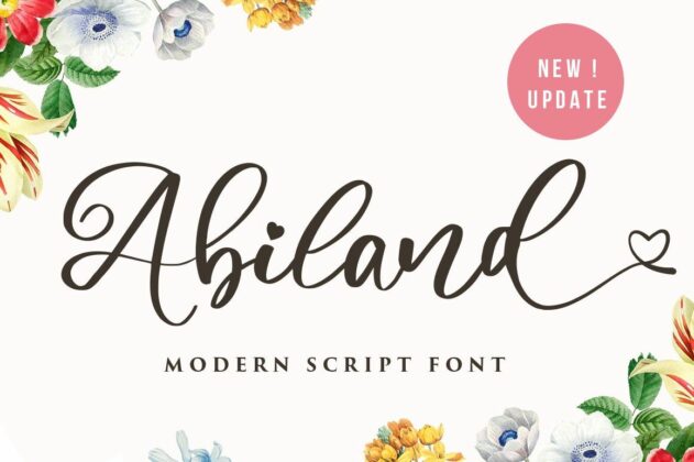 Abiland Script - Heart Font Poster 8