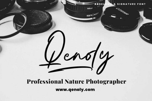 Abselhon handwritten signature font Poster 1
