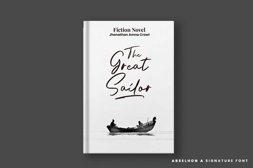 Abselhon handwritten signature font Poster 2