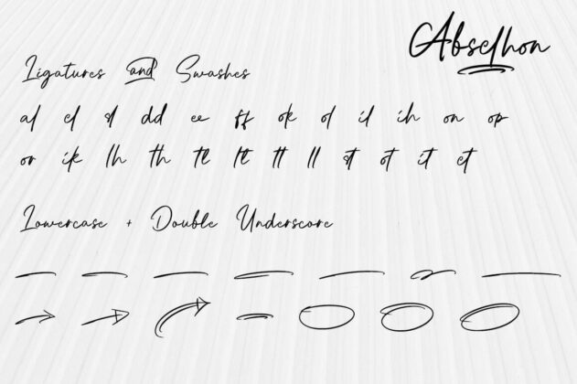 Abselhon handwritten signature font Poster 3