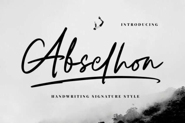 Abselhon handwritten signature font Poster 5