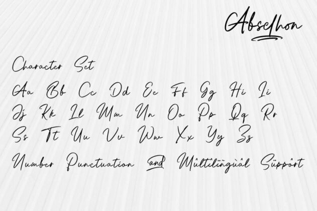 Abselhon handwritten signature font Poster 8