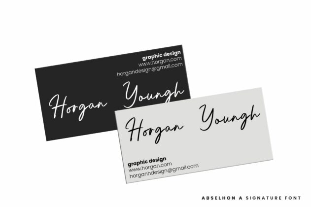Abselhon handwritten signature font Poster 10
