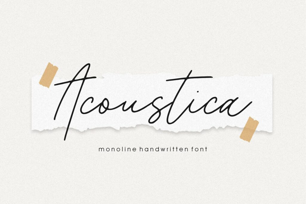 Acoustica Monoline Handwritten Font Poster 1