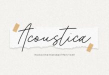 Acoustica Monoline Handwritten Font Poster 1