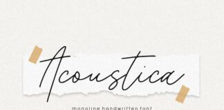 Acoustica Monoline Handwritten Font Poster 1