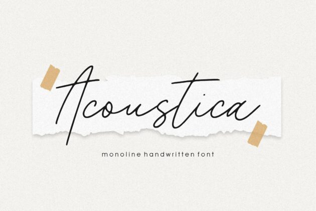 Acoustica Monoline Handwritten Font Poster 1