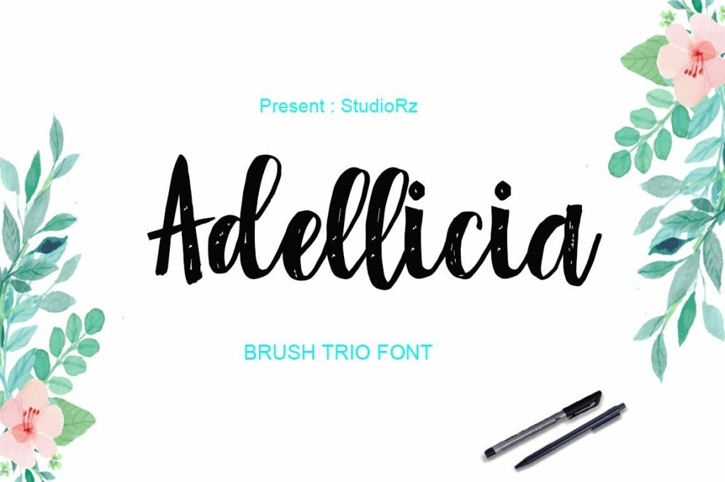Adellicia Trio Font Script Poster 1