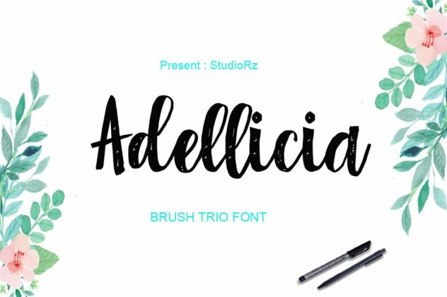 Adellicia Trio Font Script Poster 1