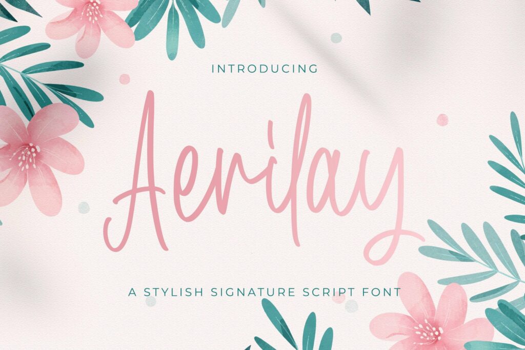Aerilay - Handwritten Font Poster 9