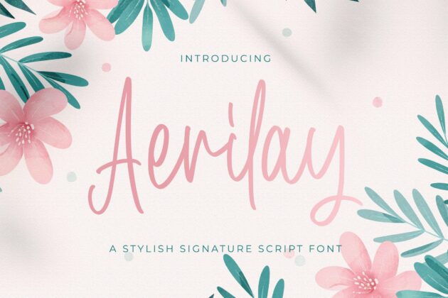 Aerilay - Handwritten Font Poster 9