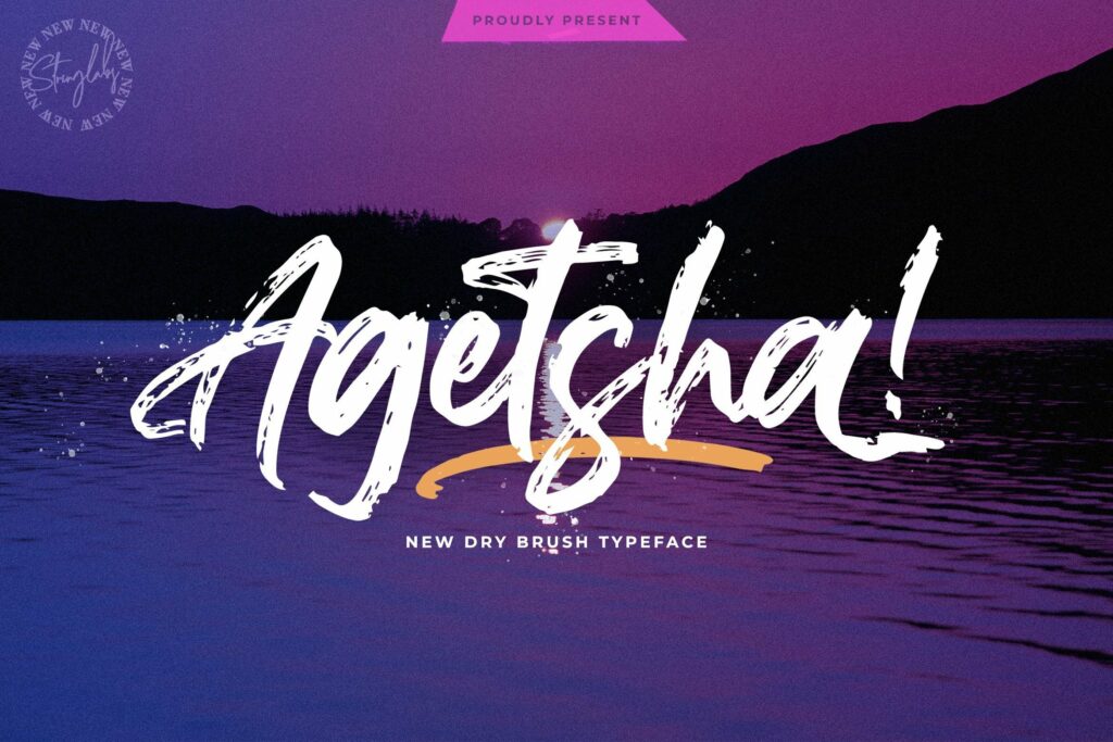 Agethsa - Textured Brush Font Poster 10