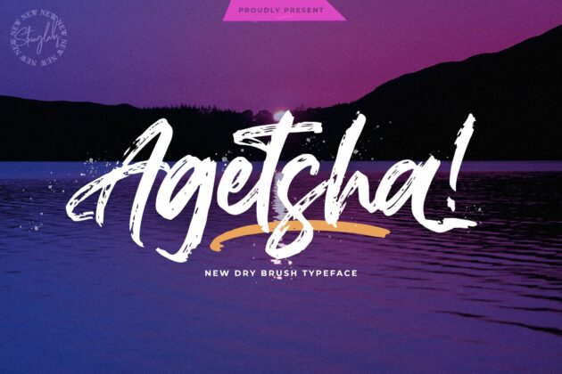 Agethsa - Textured Brush Font Poster 10