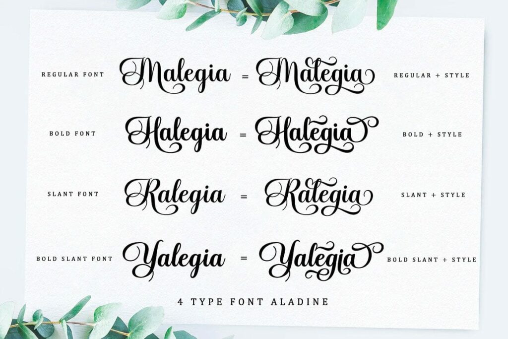 Aladine Lovely Script Font Poster 5